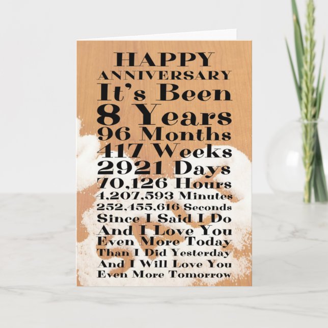 Happy Salt 8. Hochzeitstag Karte (Vorderseite)