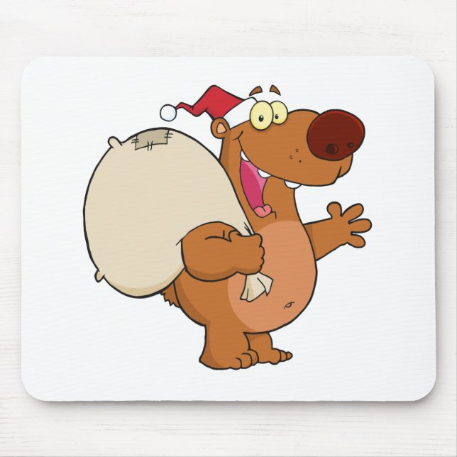 Happy Santa Bear wartet auf Sie Mousepad (Vorne)