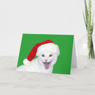 Happy Santa Cat Feiertagskarte