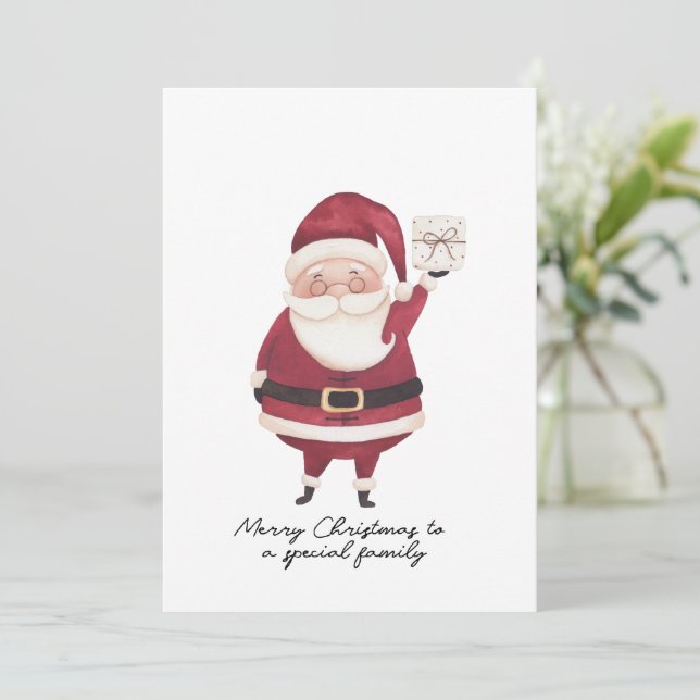 Happy Santa Christmas Card Einladung (Stehend Vorderseite)