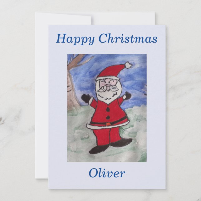 Happy Santa Christmas Flat Card Karte (Vorderseite)