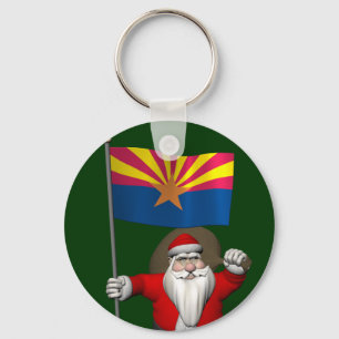 Happy Santa Claus auf dem Weg nach Arizona Schlüsselanhänger