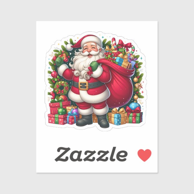 Happy Santa Claus Christmas Aufkleber (Blatt)
