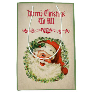 Happy Santa Claus Merry Christmas To All! Mittlere Geschenktüte