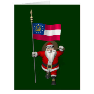Happy Santa Claus mit der Flagge Georgiens