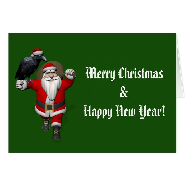 Happy Santa Claus mit riesigem Raven (Vorderseite (Horizontal))
