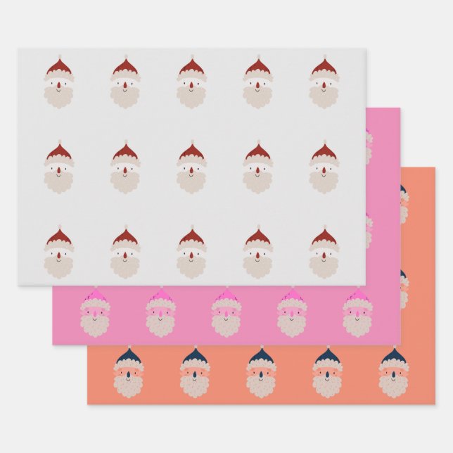 Happy Santa Claus Musterpapier Geschenkpapier Set (Set)