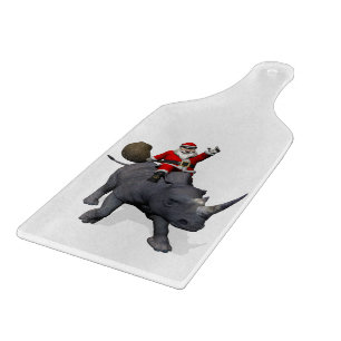 Happy Santa Claus On Rhino Rhinoceros Schneidebrett