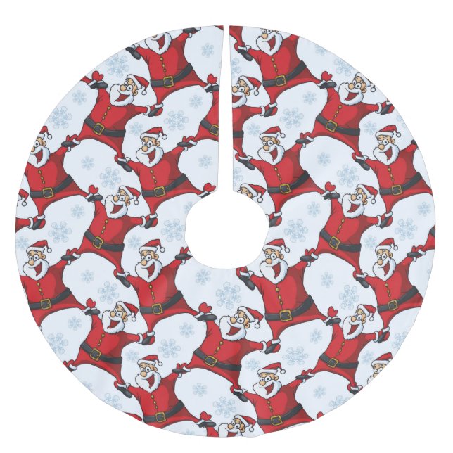 Happy Santa Claus Polyester Weihnachtsbaumdecke (Vorderseite)
