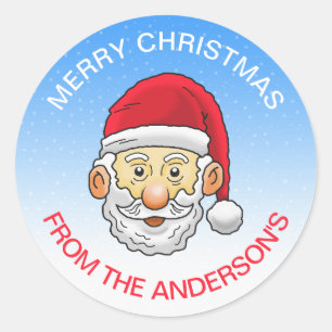 Happy Santa Claus Runder Aufkleber