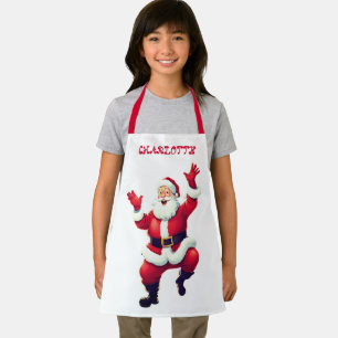 Happy Santa Dancing   Rot und Weiß Schürze