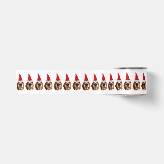Happy Santa Dog Satinband (Vorderseite)