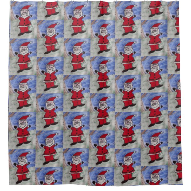 Happy Santa Duschvorhang (Vorderseite)