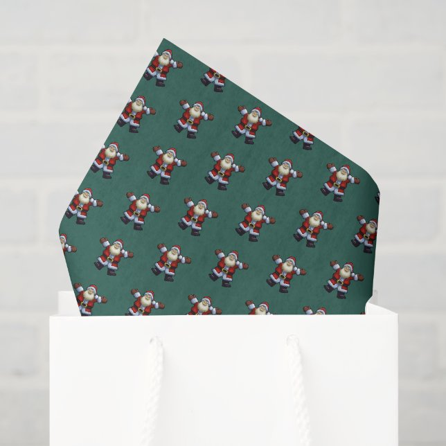 Happy Santa Father Christmas Pixel Art Pattern Seidenpapier (Geschenktüte)