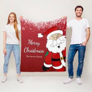 Happy Santa - Frohe Weihnachten Fleecedecke