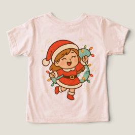 Happy Santa Girl with Christmas Lights