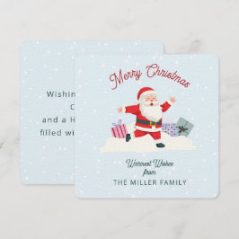 Happy Santa, hellblaue Weihnachten Einladung
