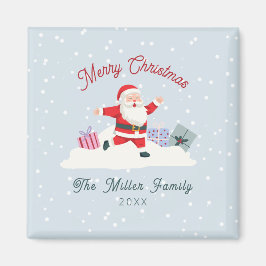 Happy Santa, hellblaue Weihnachten Magnet