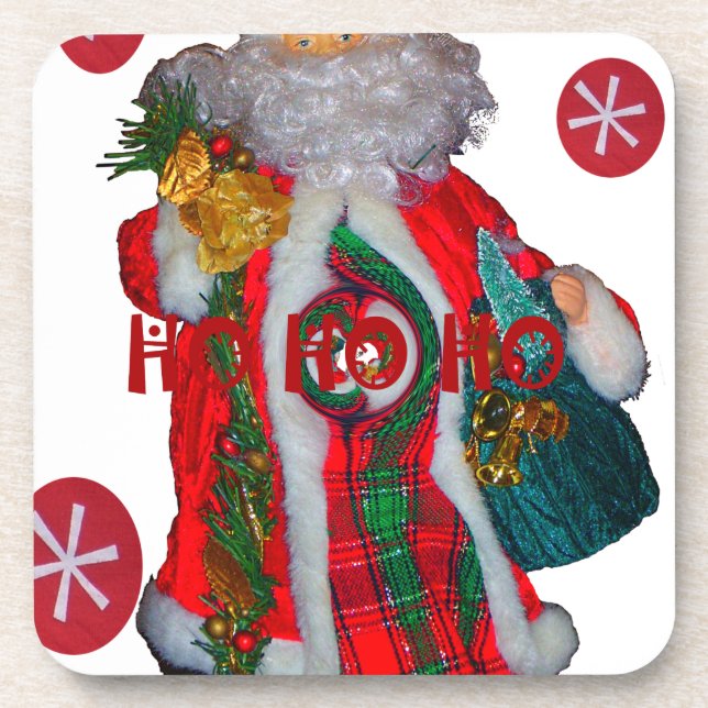 Happy Santa Hohabo Grußgrafik desi Getränkeuntersetzer (Vorderseite)