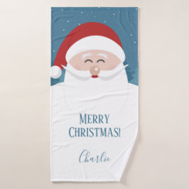 Happy Santa individuelle Name & Text Handtuch Set