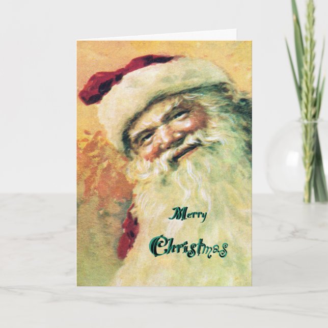 Happy Santa Merry Weihnachten Vintag (Vorderseite)