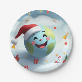 Happy Santa Planet Papierplatte Pappteller