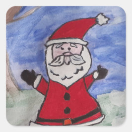 Happy Santa Quadratischer Aufkleber