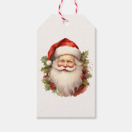 Happy Santa Vintag Gift Tags Geschenkanhänger