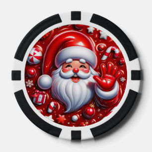 Happy Santa Wave Poker Chips - Feierlicher Urlaub