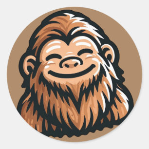 Happy Sasquatch - Lächeln Bigfoot Runder Aufkleber