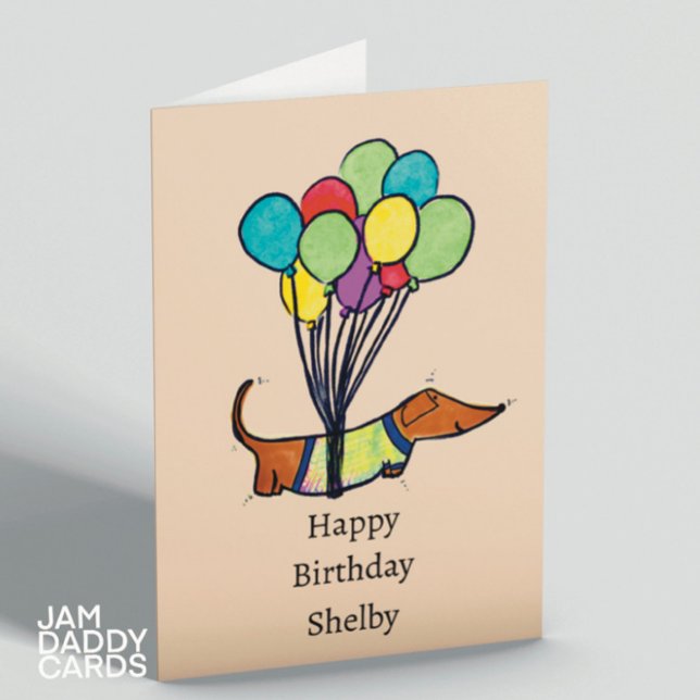 Happy Sausage Hund individuell anpassbar Geburtsta Karte (Von Creator hochgeladen)