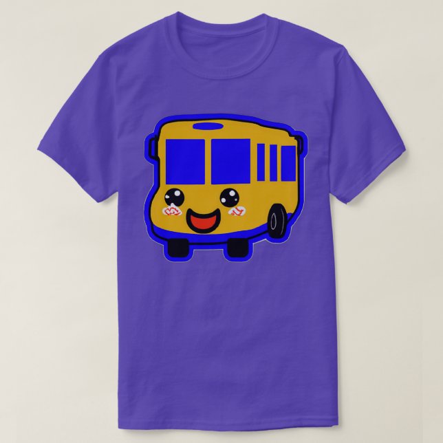 Happy School Bus Sticker T-Shirt (Design vorne)