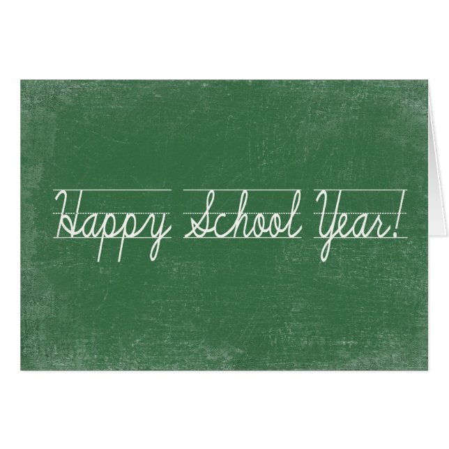 Happy School Year on Green Chalkboard (Vorderseite (Horizontal))