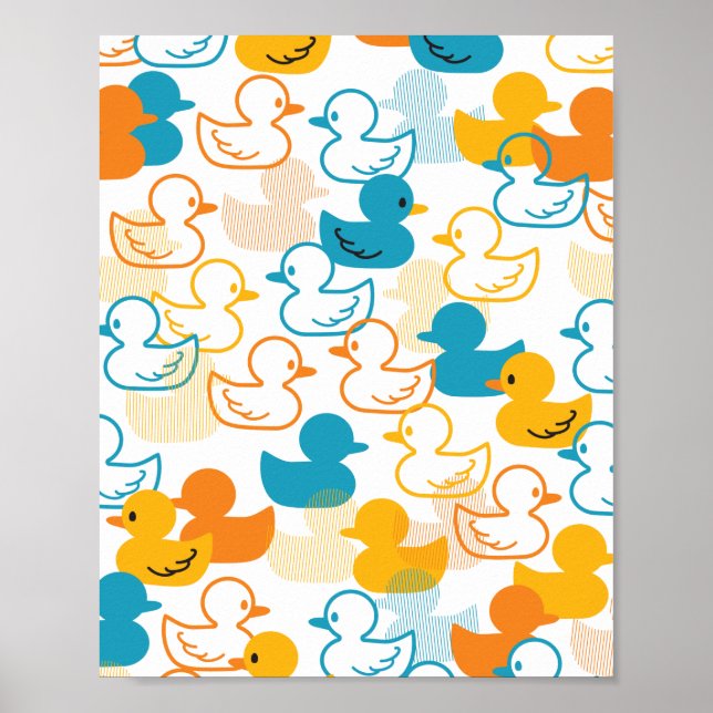 Happy Schwimmen ein Paddeln Muster II Poster (Vorne)