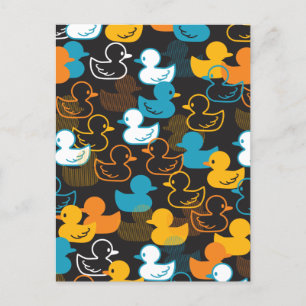 Happy Schwimmen ein Paddeln von Enten Muster Postkarte