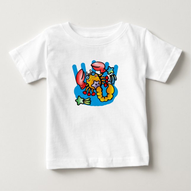 Happy Scorpio Scorpion mit Star Baby T-shirt (Vorderseite)