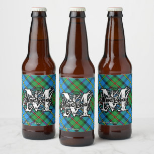 Happy Scotsman Clan MacLeod von Harris Tartan Bierflaschenetikett