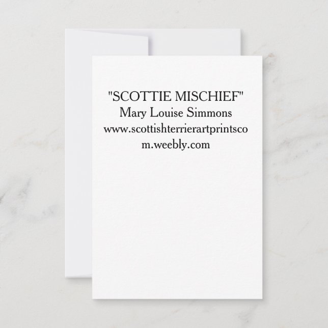 HAPPY SCOTTIE BIRTHDAY KARTE (Rückseite)