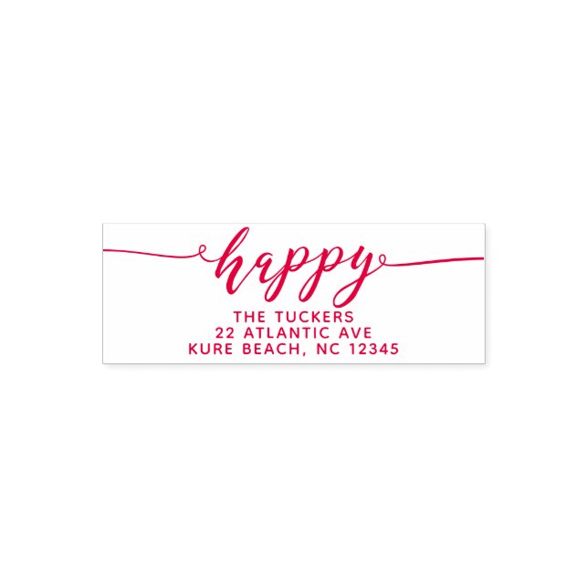 HAPPY Script Happy Holidays Rücksendeadresse Permastempel (Design)