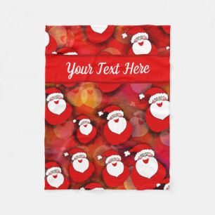 Happy Seamless Santa Claus Pattern Fleecedecke