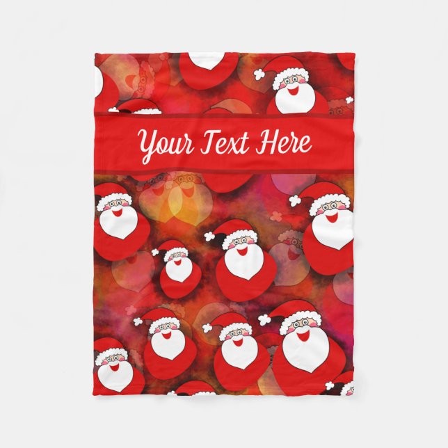 Happy Seamless Santa Claus Pattern Fleecedecke (Vorderseite)