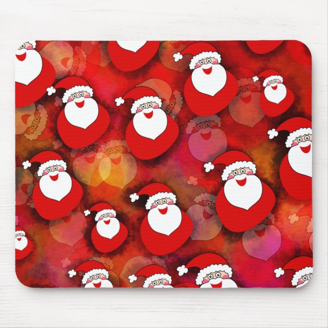 Happy Seamless Santa Claus Pattern Mousepad (Vorne)