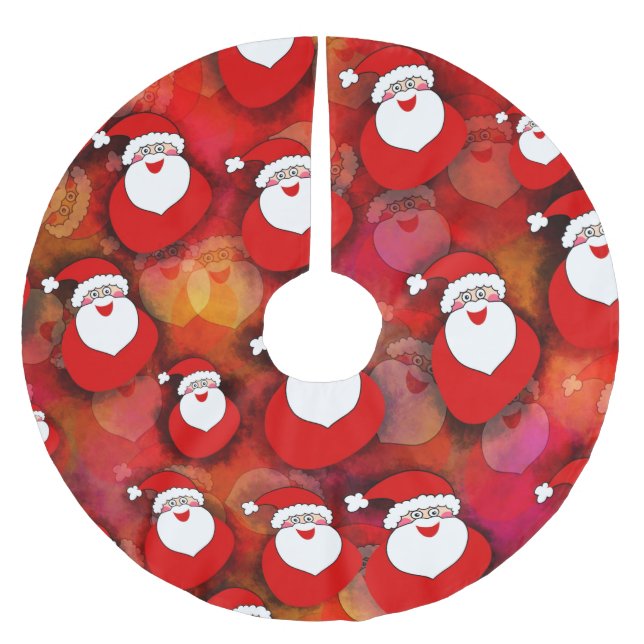 Happy Seamless Santa Claus Pattern Polyester Weihnachtsbaumdecke (Vorderseite)