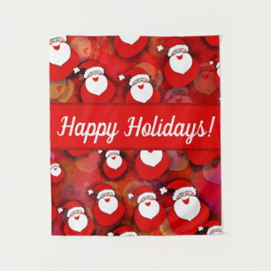 Happy Seamless Santa Claus Pattern Wandteppich