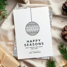 Happy Seasons Grußkarte mit Weihnachtsball