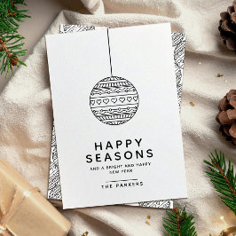 Happy Seasons Grußkarte mit Weihnachtsball Einladung