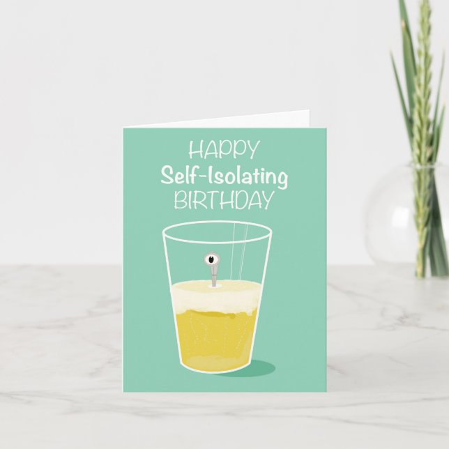 Happy Self Isolation Geburtstag Karte (Vorderseite)