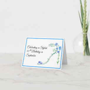 Happy September 95. Geburtstag Blue Aster Blume Karte