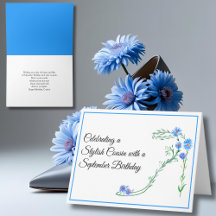 Happy September Geburtstag Cousin Blue Aster Blume