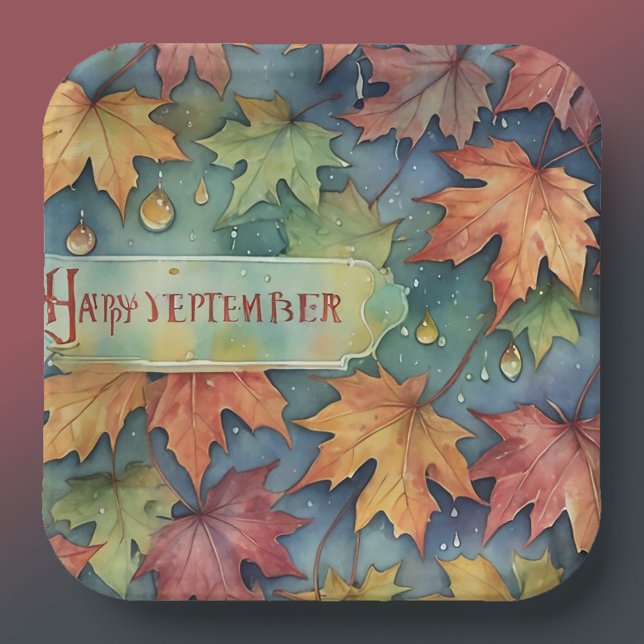 Happy September Paper Plate Pappteller (Von Creator hochgeladen)